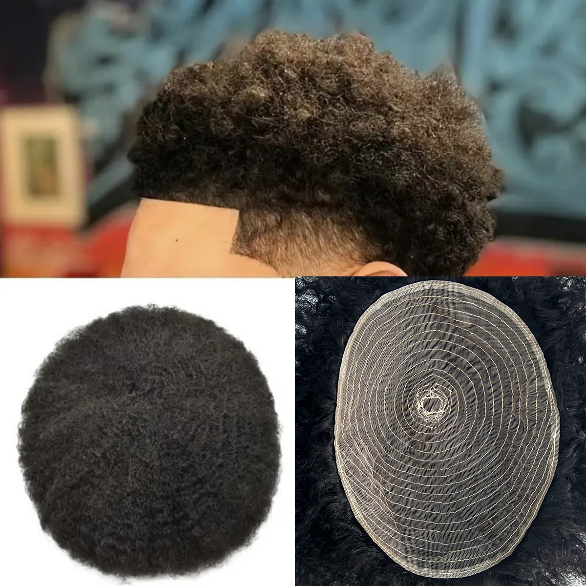 Ethnic Fashion India - Peruka afro dla mężczyzn lub doczepiany