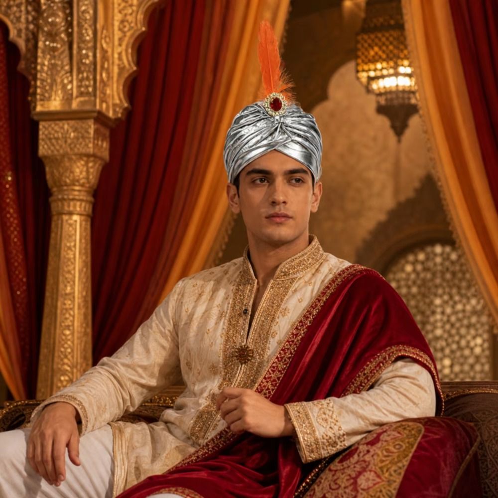 Kapelusz turban z piórami, kap – Ethnic Fashion India recenzja i cena