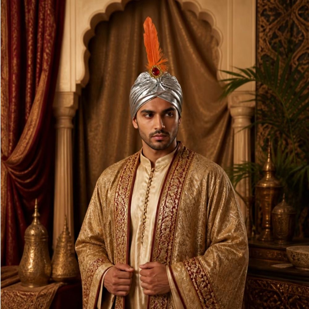 Kapelusz turban z piórami, kap – Ethnic Fashion India recenzja i cena